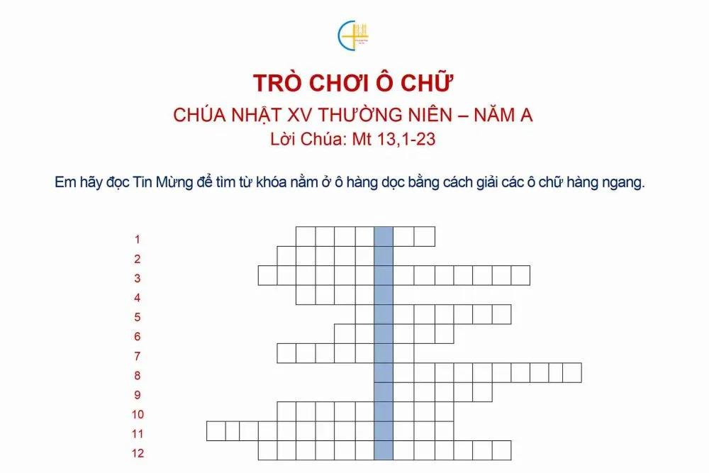 Trò chơi ô chữ – Chúa Nhật XV Thường Niên – Năm A